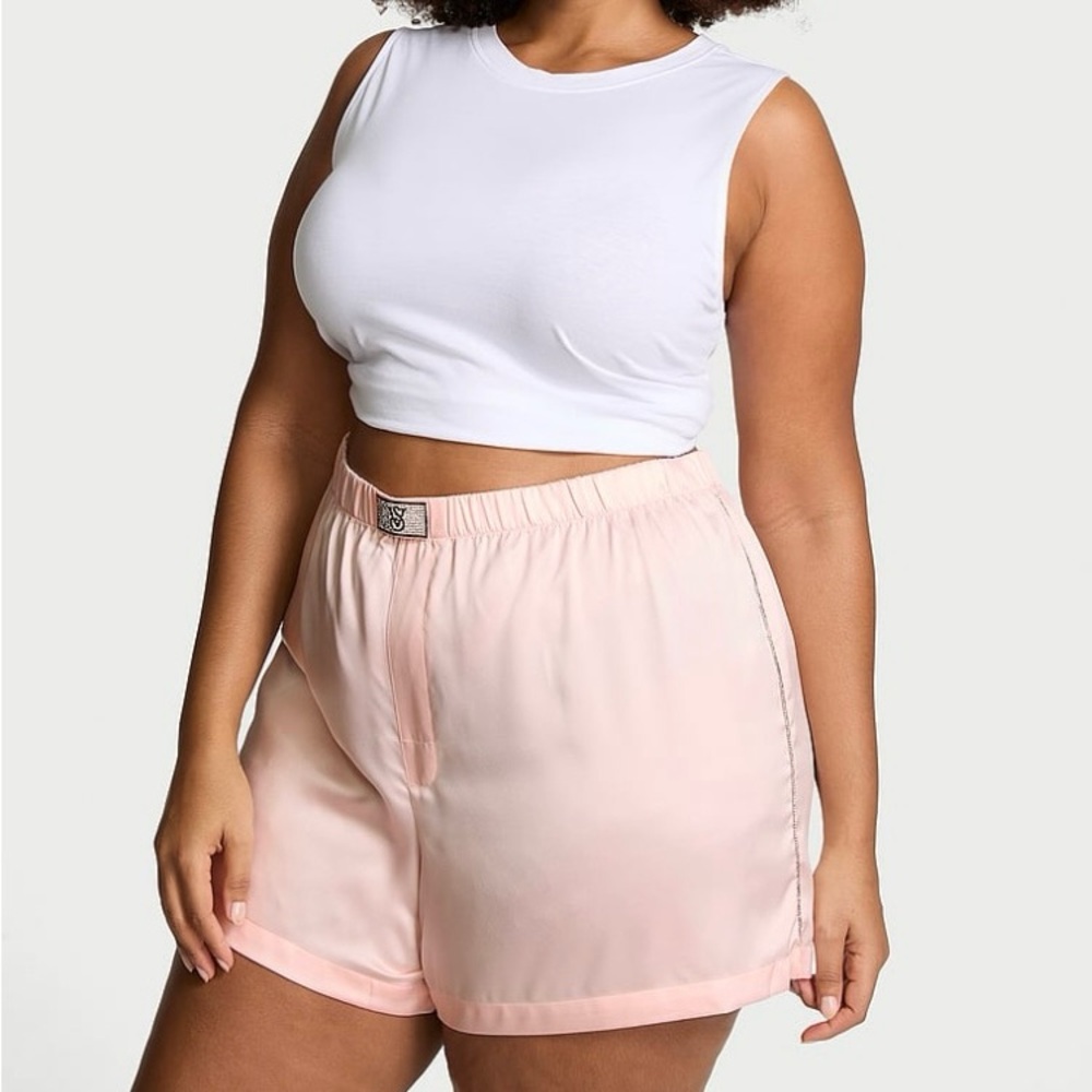 Victoria’s Secret Shine Patch Satin Boxer Shorts